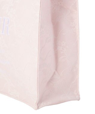 Maison de FLEUR リボンレースブランドロゴ刺繍スクエアトート Pink