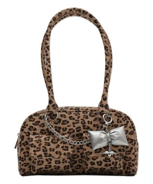 WEGO チャーム付きチェーンボストンバッグ ベージュ