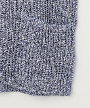 JOSEPH ABBOUD 【エコ素材和紙使用・日本素材】和紙杢メッシュクルーネック ニットジャケット ダルブルー系