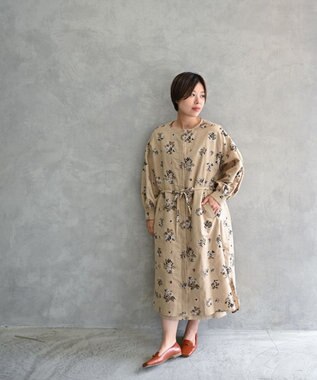 muuc ビーズモチーフのスクエアシューズ ブラウン