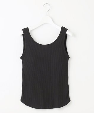 Feroux カップ付きリブ タンクトップ ブラック系