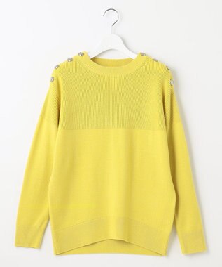 自由区 【洗える】ウールミックス フレンチマリン風ニット イエロー系