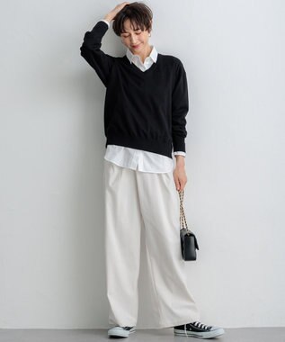 23区 L 【CLASSY.2月号掲載/洗える】CANCLINI ベーシック シャツ ホワイト系