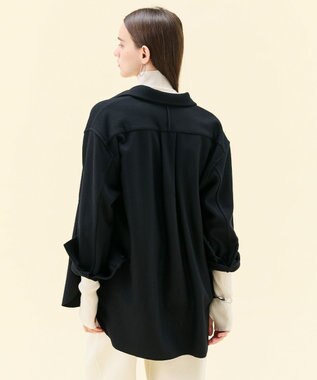 BEIGE， MONTAIGNE / ウールオーバーサイズシャツ Black