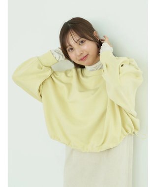 earth music&ecology 裏毛ドロストプルオーバー Yellow