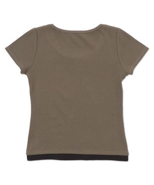 WEGO レイヤードドッキンググラフィックT カーキ