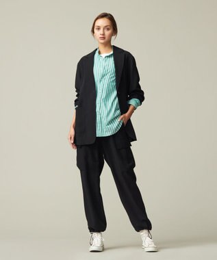 J.PRESS YORK STREET 【UNISEX】ジャージライクツイル カーゴパンツ ブラック系