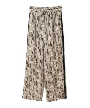 Green Parks アソート柄サイドラインパンツ Beige