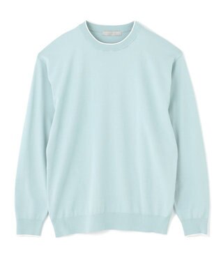 UNFILO MENS スタイリッシュ ニット プルオーバー スモーキーグリーン