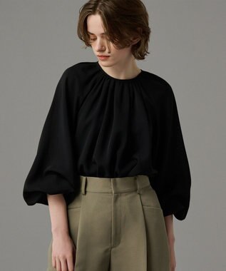 uncrave 【吸水速乾・接触冷感・洗濯機洗い可】シアーボイル ボリュームスリーブブラウス（uncrave STANDARD） ブラック