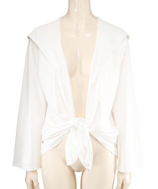 San-ai Resort（三愛水着楽園） 【UPF50＋】【吸水速乾】フーディ羽織り　M　　【San-ai Resort（サンアイリゾート）】 ホワイト