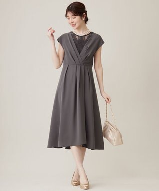 ANY SIS 【Lily Calin】カシュクールタック ドレス スレート