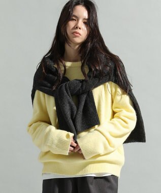 CRAFT STANDARD BOUTIQUE 起毛クルーネックニットプルオーバー Yellow