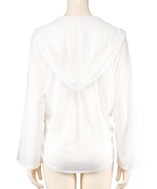 San-ai Resort（三愛水着楽園） 【UPF50＋】【吸水速乾】フーディ羽織り　M　　【San-ai Resort（サンアイリゾート）】 ホワイト