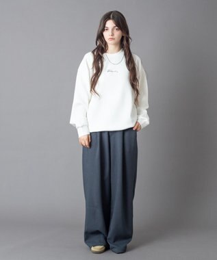 WEGO 【ユニセックス着用ITEM】アクセ付きフォトグラフィックプルオーバー ホワイト