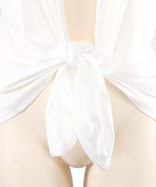 San-ai Resort（三愛水着楽園） 【UPF50＋】【吸水速乾】フーディ羽織り　M　　【San-ai Resort（サンアイリゾート）】 ホワイト