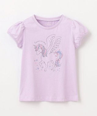 ANY KIDS 【WEB限定】7days プリント 半袖 Tシャツ ラベンダー×ユニコーン