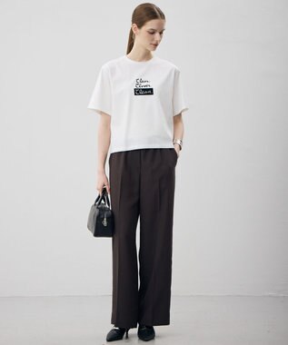 ICB L 【CLASSY.掲載・新色追加・WEB限定カラーあり】FluidBackSatin ワイドパンツ ダークブラウン