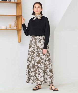 自由区 【XSサイズ～/洗える】ペーパーブレンド ニット ブラック系