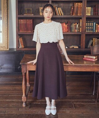 earth music&ecology バックレースアップスカート Dark Brown