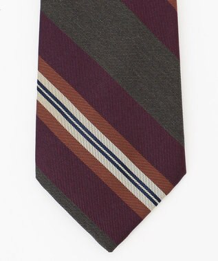 J.PRESS MEN スパンシルク レジメンタル柄ネクタイ オレンジ系2