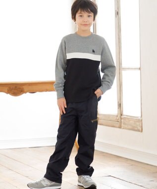 J.PRESS KIDS 【140-170cm】ブル刺繍 ブロッキングトレーナー ライトグレー系2