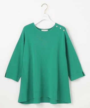 ANY SIS S 【UVカット・洗える】フレアニット チュニック グリーン