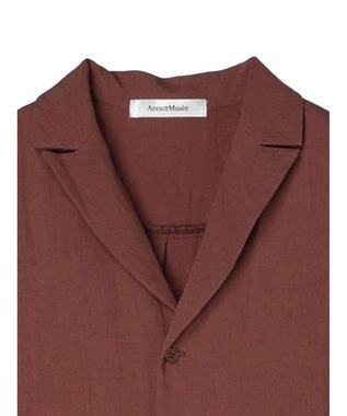 Green Parks ローウエスト切替開襟シャツワンピース Terracotta