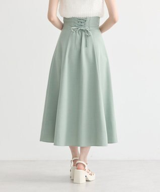 earth music&ecology バックレースアップスカート Light Green