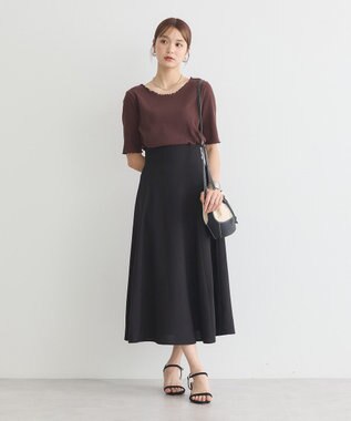 earth music&ecology バックレースアップスカート Black