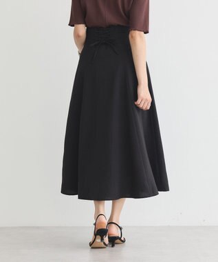 earth music&ecology バックレースアップスカート Black
