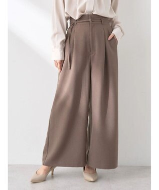 earth music&ecology ベルト付きワイドパンツ
