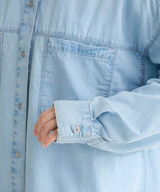 Green Parks シアーデニムシャツワンピース Light Indigo