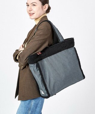 LeSportsac TWO WAY DENIM TOTE/ブラックデニム/ブラックシェルパ