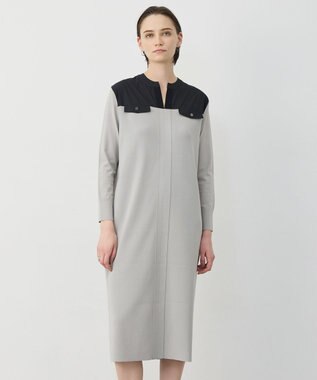 ICB L クリアレーヨンストレッチ ニットワンピース オリーブグレー