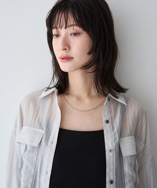 YECCA VECCA 【2点SET】ミリタリーシアーシャツセットキャミワンピース Black