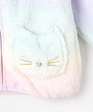 ANY KIDS 【ドッキング可能】ネコボアブルゾン ラベンダー×レインボー