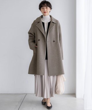 23区 S 【CLASSY.掲載/洗える】スムージーコットン タートルネック ニット ベージュ系