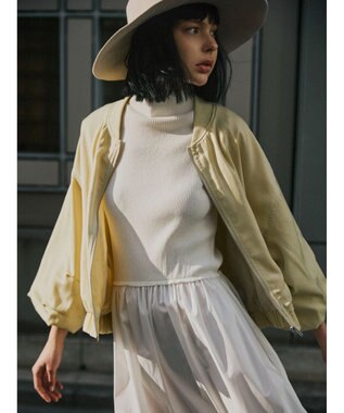 Green Parks AnriettMusee  リブニットドッキングワンピース Off White