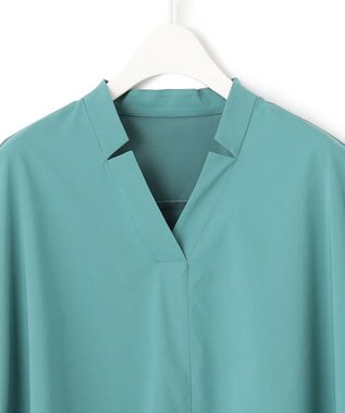 ICB L 【洗える】 タイプライタージャージーコンビ プルオーバー セルリアン系