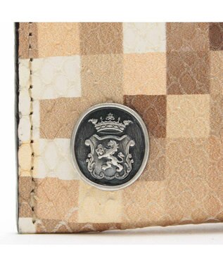 A.D.M.J. 【牛革】スネーク型押し/オーガナイザーパース ラテ