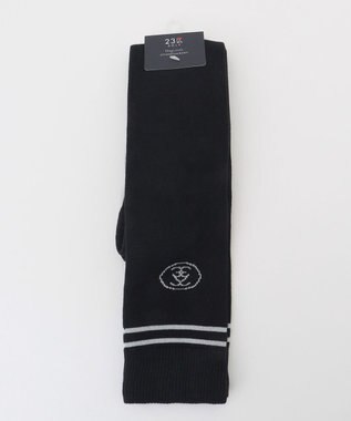 23区GOLF 【WOMEN】ライン入リ ニーハイソックス ブラック系