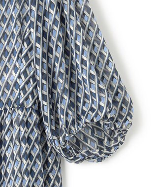 23区 【洗える】Ratti コラージュプリント ワンピース ブループリント