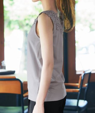 Tiaclasse 【洗える】レースタンクトップ グレー