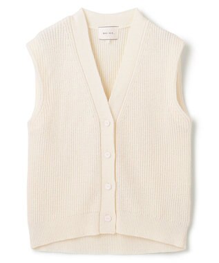 BEIGE， COME / ジレカーディガン White