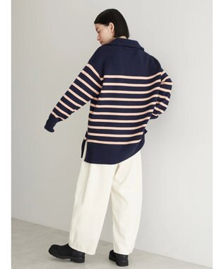 AMERICAN HOLIC バイパチ衿付きニットチュニック Navy