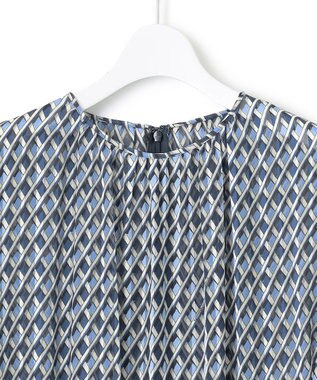 23区 L 【洗える】Ratti コラージュプリント ワンピース ブループリント