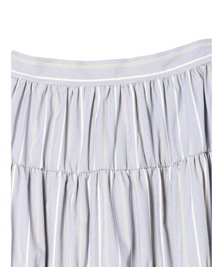 AMERICAN HOLIC ティアードギャザースカート Stripe Sax