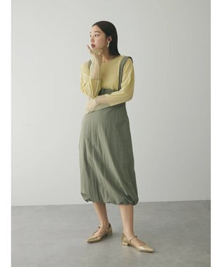 Green Parks armonia. サスペンダー付きスカート Khaki