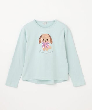 ANY KIDS ミラクルスパンコール 長袖 Ｔシャツ ミント×ウサギ